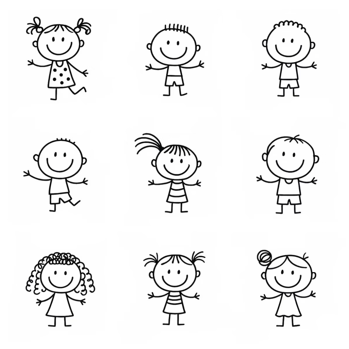 【转】简笔画-小朋友