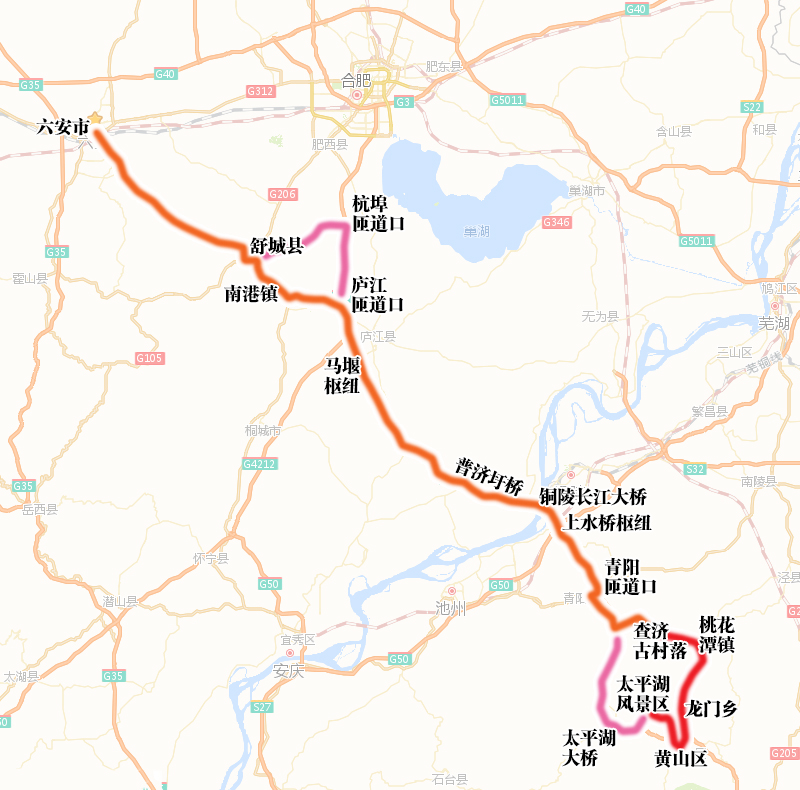 匝道口→六舒路→舒城县(南环)→六安市 下图为这三天的路线图